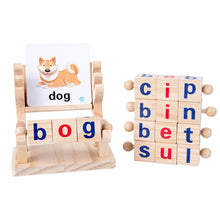 Load image into Gallery viewer, Wooden English Spelling Puzzle Blocks – Early Learning Word Toy for Kids Ages 4–6