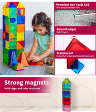 Load image into Gallery viewer, 60-Piece Magnetic Tiles Building Blocks – Creative STEM Toy for Kids Ages 3+