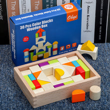 Load image into Gallery viewer, Wooden Box Building Blocks Set – Shape & Color Recognition Toy for Toddlers (36+ Months)