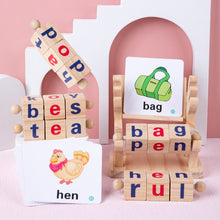Load image into Gallery viewer, Wooden English Spelling Puzzle Blocks – Early Learning Word Toy for Kids Ages 4–6