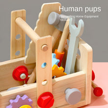 Load image into Gallery viewer, Wooden Kids Tool Set – Handheld Puzzle Toolbox with Screws &amp; Nuts | Montessori Toy for Toddlers (0–3 Years)
