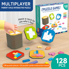 Load image into Gallery viewer, Double Battle Tetris Puzzle Game – Colorful Brain Teaser for Kids &amp; Parents | Focus &amp; Strategy Board Game 128 pieces
