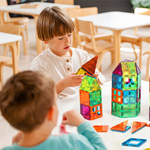 Load image into Gallery viewer, 120-Piece Magnetic Tiles Building Blocks – Educational STEM Toy Set for Kids Aged 3+
