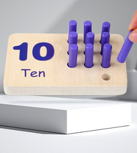 Load image into Gallery viewer, Montessori Wooden Number Blocks – Beech Wood Stacking &amp; Counting Toy for Kids 3+
