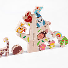 Load image into Gallery viewer, Montessori Forest Balance Puzzle Toy – Wooden Skewers &amp; Shape Matching for Kids 3+
