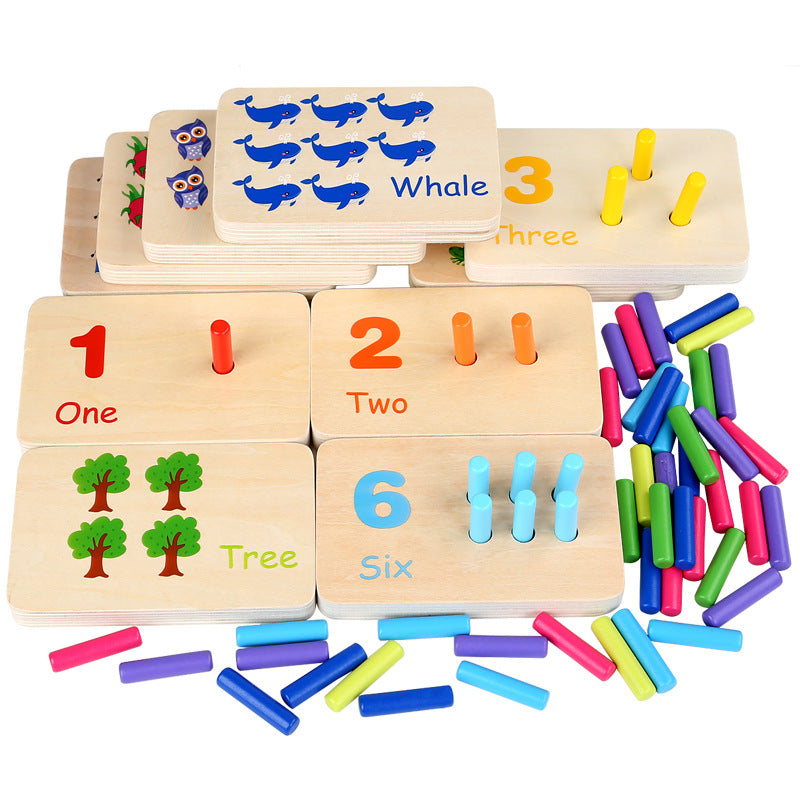 Montessori Wooden Number Blocks – Beech Wood Stacking & Counting Toy for Kids 3+