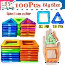 Load image into Gallery viewer, Magnetic Building Blocks – DIY Construction Set for Kids (Big &amp; Mini Sizes)
