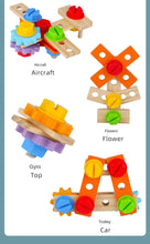 Load image into Gallery viewer, Wooden Kids Tool Set – Handheld Puzzle Toolbox with Screws &amp; Nuts | Montessori Toy for Toddlers (0–3 Years)
