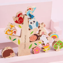 Load image into Gallery viewer, Montessori Forest Balance Puzzle Toy – Wooden Skewers &amp; Shape Matching for Kids 3+
