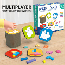Load image into Gallery viewer, Double Battle Tetris Puzzle Game – Colorful Brain Teaser for Kids &amp; Parents | Focus &amp; Strategy Board Game 128 pieces
