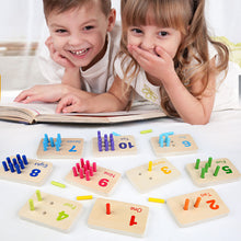 Load image into Gallery viewer, Montessori Wooden Number Blocks – Beech Wood Stacking &amp; Counting Toy for Kids 3+

