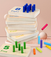 Load image into Gallery viewer, Montessori Wooden Number Blocks – Beech Wood Stacking &amp; Counting Toy for Kids 3+
