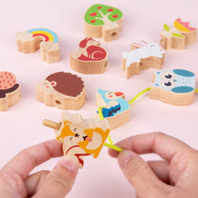 Load image into Gallery viewer, Montessori Forest Balance Puzzle Toy – Wooden Skewers &amp; Shape Matching for Kids 3+
