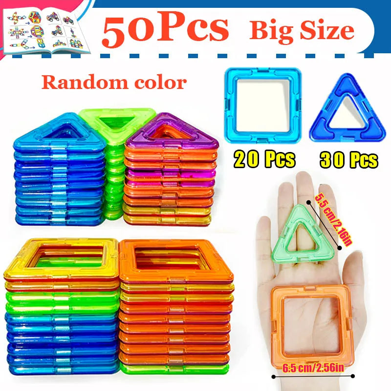 Magnetic Building Blocks – DIY Construction Set for Kids (Big & Mini Sizes)