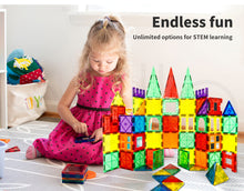 Load image into Gallery viewer, 60-Piece Magnetic Tiles Building Blocks – Creative STEM Toy for Kids Ages 3+
